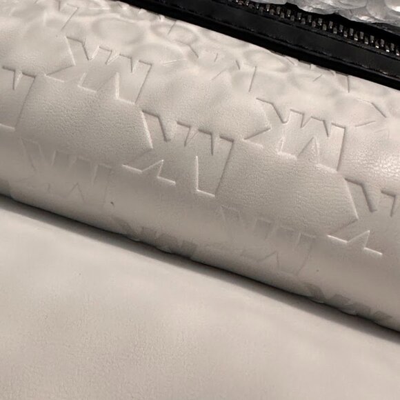 Michael Kors $548 retail Bright White & Black Cooper Logo Embossed Backpack NWT - Picture 13 of 16